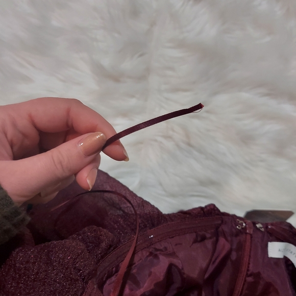 NWT Altar'd State Maroon Strapless Layered Mini Party Dress - Picture 6 of 7